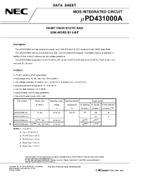 Datasheet UPD431000A производства NEC